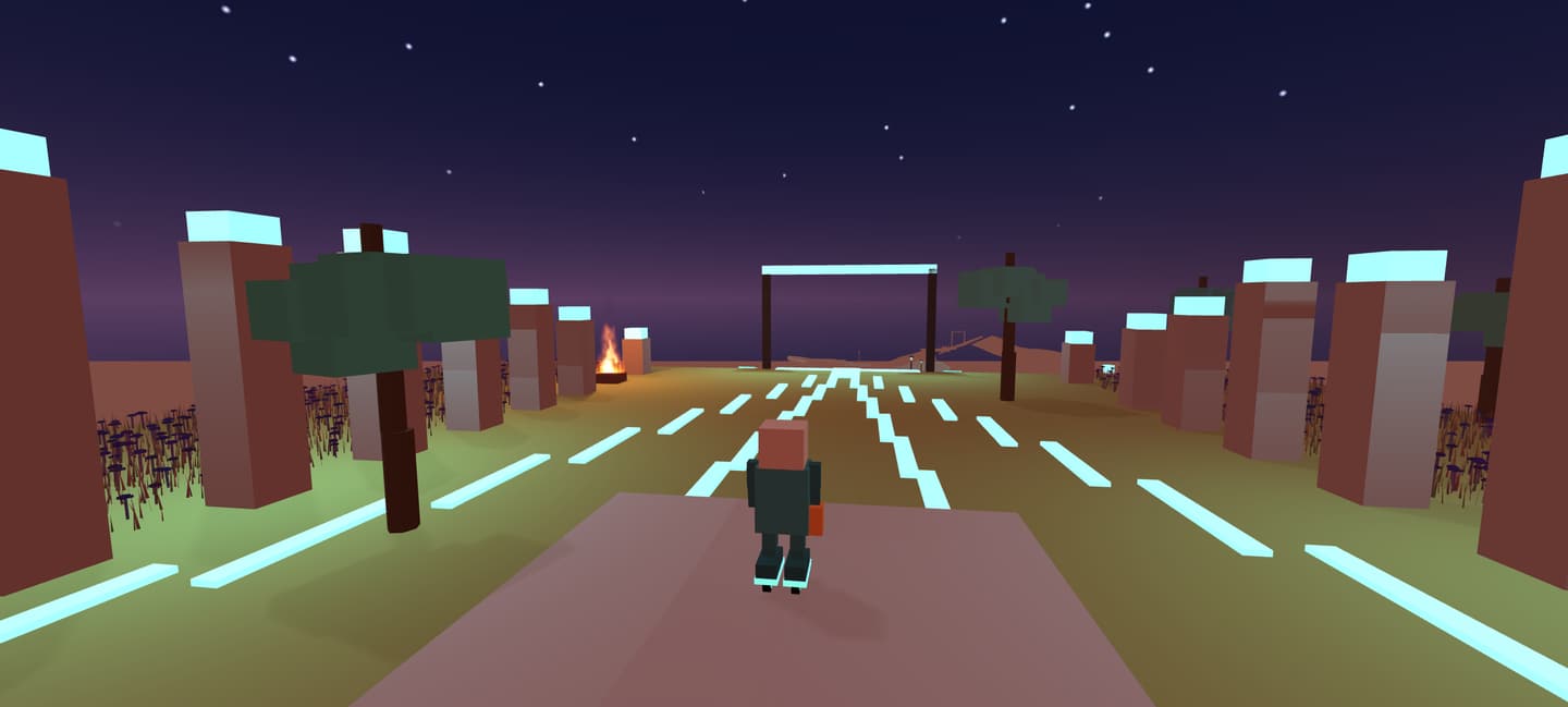 A night scene from a game running on the engine.